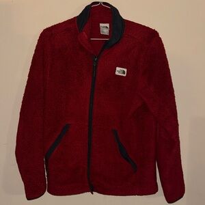 The North Face Cherry Red Fleece Jacket Y2K M